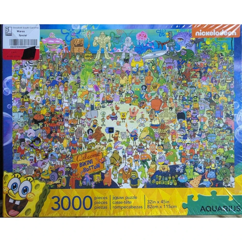 NEW Spongebob Squarepants Aquarius 3000 Piece Giant Jigsaw Puzzle 32
